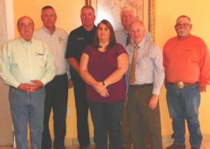Pictured from left to right: Tom Mendenhall, City of Yale; David Osburn, OMPA; Phillip Kelly, City of Yale; Deanna Couch, City of Yale; Randy Elliott, OMPA; Senator elect Tom Dugger, District 21; Tom Hurst, City of Yale.  